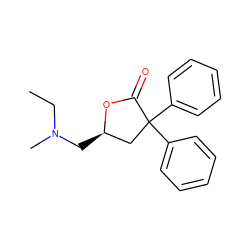 CCN(C)C[C@@H]1CC(c2ccccc2)(c2ccccc2)C(=O)O1 ZINC000013651076