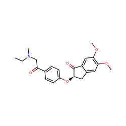 CCN(C)CC(=O)c1ccc(O[C@@H]2Cc3cc(OC)c(OC)cc3C2=O)cc1 ZINC000040866158