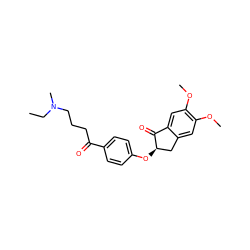 CCN(C)CCCC(=O)c1ccc(O[C@@H]2Cc3cc(OC)c(OC)cc3C2=O)cc1 ZINC000040848122