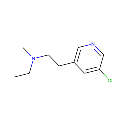 CCN(C)CCc1cncc(Cl)c1 ZINC000028524726