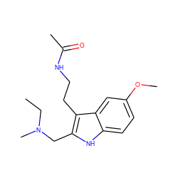 CCN(C)Cc1[nH]c2ccc(OC)cc2c1CCNC(C)=O ZINC000043079131