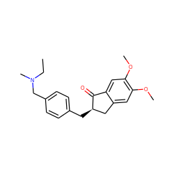 CCN(C)Cc1ccc(C[C@@H]2Cc3cc(OC)c(OC)cc3C2=O)cc1 ZINC000040914507