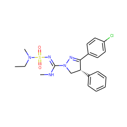 CCN(C)S(=O)(=O)/N=C(\NC)N1C[C@@H](c2ccccc2)C(c2ccc(Cl)cc2)=N1 ZINC000028523278