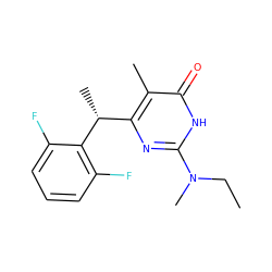 CCN(C)c1nc([C@@H](C)c2c(F)cccc2F)c(C)c(=O)[nH]1 ZINC000028866709