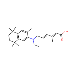 CCN(C/C=C/C(C)=C/C(=O)O)c1cc2c(cc1C)C(C)(C)CCC2(C)C ZINC000053255787