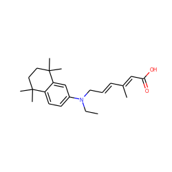 CCN(C/C=C/C(C)=C/C(=O)O)c1ccc2c(c1)C(C)(C)CCC2(C)C ZINC000036242004