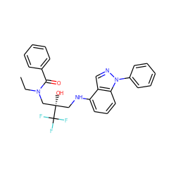 CCN(C[C@@](O)(CNc1cccc2c1cnn2-c1ccccc1)C(F)(F)F)C(=O)c1ccccc1 ZINC000043025178