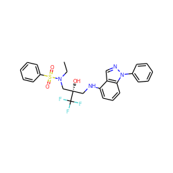 CCN(C[C@@](O)(CNc1cccc2c1cnn2-c1ccccc1)C(F)(F)F)S(=O)(=O)c1ccccc1 ZINC000043068411