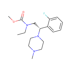 CCN(C[C@H](c1ccccc1F)N1CCN(C)CC1)C(=O)OC ZINC000028528716