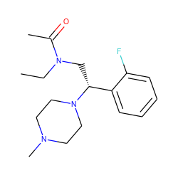 CCN(C[C@H](c1ccccc1F)N1CCN(C)CC1)C(C)=O ZINC000028528338