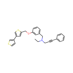 CCN(CC#Cc1ccccc1)Cc1cccc(OCc2cc(-c3ccsc3)cs2)c1 ZINC000053259567