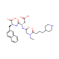 CCN(CC(=O)N[C@@H](CC(=O)O)C(=O)N[C@@H](Cc1ccc2ccccc2c1)C(=O)O)C(=O)CCCC1CCNCC1 ZINC000026503463