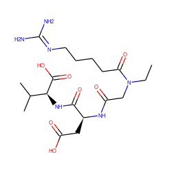 CCN(CC(=O)N[C@@H](CC(=O)O)C(=O)N[C@H](C(=O)O)C(C)C)C(=O)CCCCN=C(N)N ZINC000013780065