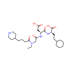 CCN(CC(=O)N[C@@H](CC(=O)O)C(=O)N[C@H](CCC1CCCCC1)C(=O)O)C(=O)CCCC1CCNCC1 ZINC000026503455