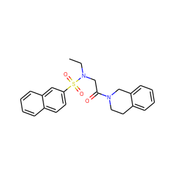 CCN(CC(=O)N1CCc2ccccc2C1)S(=O)(=O)c1ccc2ccccc2c1 ZINC000002884547