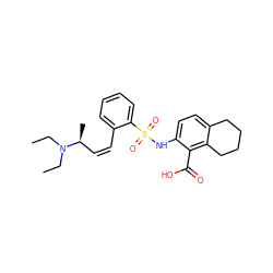 CCN(CC)[C@@H](C)/C=C\c1ccccc1S(=O)(=O)Nc1ccc2c(c1C(=O)O)CCCC2 ZINC000014964866