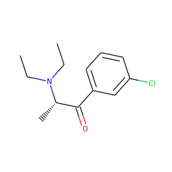 CCN(CC)[C@@H](C)C(=O)c1cccc(Cl)c1 ZINC000035021515