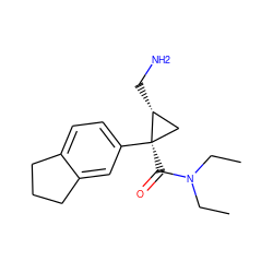 CCN(CC)C(=O)[C@@]1(c2ccc3c(c2)CCC3)C[C@H]1CN ZINC000029047876