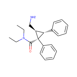 CCN(CC)C(=O)[C@]1(c2ccccc2)[C@@H](CN)[C@@H]1c1ccccc1 ZINC000029046918