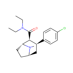 CCN(CC)C(=O)[C@H]1[C@@H](c2ccc(Cl)cc2)C[C@H]2CC[C@H]1N2C ZINC000100728246