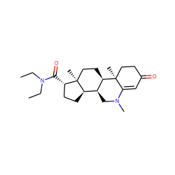 CCN(CC)C(=O)[C@H]1CC[C@@H]2[C@@H]3CN(C)C4=CC(=O)CC[C@]4(C)[C@@H]3CC[C@]12C ZINC000026403518