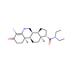 CCN(CC)C(=O)[C@H]1CC[C@@H]2[C@@H]3CNC4=C(I)C(=O)CC[C@]4(C)[C@@H]3CC[C@]12C ZINC000026404701