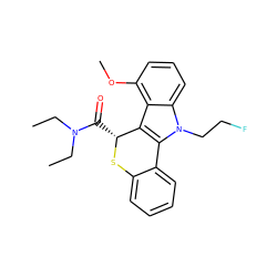 CCN(CC)C(=O)[C@H]1Sc2ccccc2-c2c1c1c(OC)cccc1n2CCF ZINC000068208437