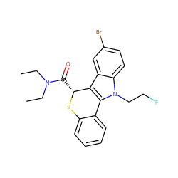 CCN(CC)C(=O)[C@H]1Sc2ccccc2-c2c1c1cc(Br)ccc1n2CCF ZINC000096909205