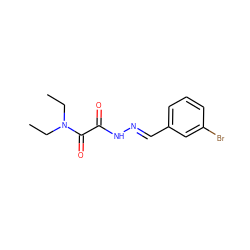 CCN(CC)C(=O)C(=O)N/N=C/c1cccc(Br)c1 ZINC000002892383