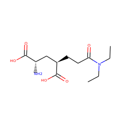 CCN(CC)C(=O)CC[C@H](C[C@H](N)C(=O)O)C(=O)O ZINC000095598216