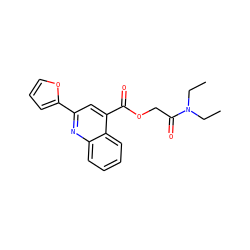 CCN(CC)C(=O)COC(=O)c1cc(-c2ccco2)nc2ccccc12 ZINC000002633911