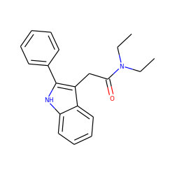 CCN(CC)C(=O)Cc1c(-c2ccccc2)[nH]c2ccccc12 ZINC000013833098