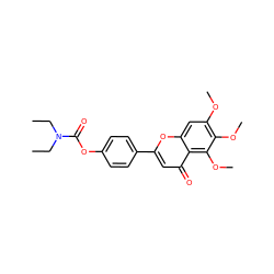 CCN(CC)C(=O)Oc1ccc(-c2cc(=O)c3c(OC)c(OC)c(OC)cc3o2)cc1 ZINC000205734413