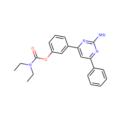 CCN(CC)C(=O)Oc1cccc(-c2cc(-c3ccccc3)nc(N)n2)c1 ZINC000653773194