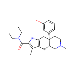 CCN(CC)C(=O)c1[nH]c2c(c1C)C[C@H]1CN(C)CC[C@]1(c1cccc(O)c1)C2 ZINC000013606303