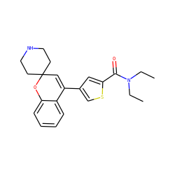 CCN(CC)C(=O)c1cc(C2=CC3(CCNCC3)Oc3ccccc32)cs1 ZINC000043012106