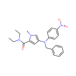 CCN(CC)C(=O)c1cc(N(Cc2ccccc2)c2ccc([N+](=O)[O-])cc2)cn1C ZINC000040934004