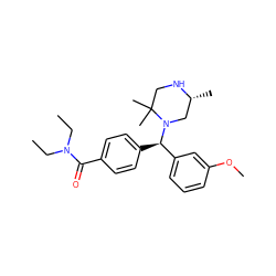 CCN(CC)C(=O)c1ccc([C@H](c2cccc(OC)c2)N2C[C@@H](C)NCC2(C)C)cc1 ZINC000022939687