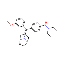 CCN(CC)C(=O)c1ccc(C(=C2C[C@@H]3CC[C@H](C2)N3C)c2cccc(OC)c2)cc1 ZINC000026189727