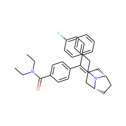 CCN(CC)C(=O)c1ccc(C(=C2C[C@@H]3CC[C@H](C2)N3CCc2ccc(F)cc2)c2ccccc2)cc1 ZINC000026184023