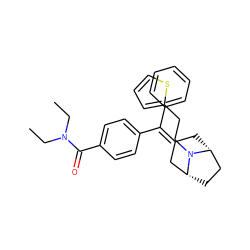 CCN(CC)C(=O)c1ccc(C(=C2C[C@@H]3CC[C@H](C2)N3CCc2cccs2)c2ccccc2)cc1 ZINC000026246876