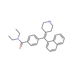 CCN(CC)C(=O)c1ccc(C(=C2CCNCC2)c2cccc3ccccc23)cc1 ZINC000013814322