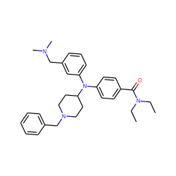 CCN(CC)C(=O)c1ccc(N(c2cccc(CN(C)C)c2)C2CCN(Cc3ccccc3)CC2)cc1 ZINC000045300410