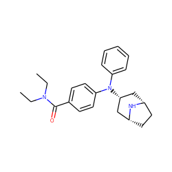 CCN(CC)C(=O)c1ccc(N(c2ccccc2)[C@@H]2C[C@@H]3CC[C@H](C2)N3)cc1 ZINC000100759936