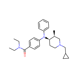 CCN(CC)C(=O)c1ccc(N(c2ccccc2)[C@@H]2CCN(CC3CC3)C[C@@H]2C)cc1 ZINC000013862302