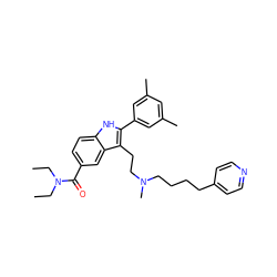 CCN(CC)C(=O)c1ccc2[nH]c(-c3cc(C)cc(C)c3)c(CCN(C)CCCCc3ccncc3)c2c1 ZINC000029412048