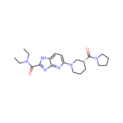 CCN(CC)C(=O)c1nc2nc(N3CCC[C@@H](C(=O)N4CCCC4)C3)ccc2[nH]1 ZINC000221406487