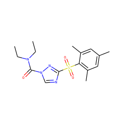 CCN(CC)C(=O)n1cnc(S(=O)(=O)c2c(C)cc(C)cc2C)n1 ZINC000002381583