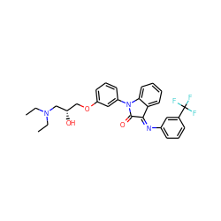 CCN(CC)C[C@@H](O)COc1cccc(N2C(=O)/C(=N/c3cccc(C(F)(F)F)c3)c3ccccc32)c1 ZINC000036185073