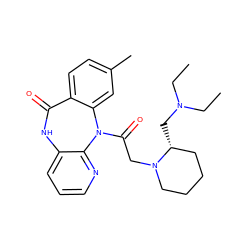 CCN(CC)C[C@@H]1CCCCN1CC(=O)N1c2cc(C)ccc2C(=O)Nc2cccnc21 ZINC000029407142